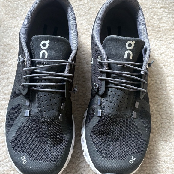 On Running Women's Black and White Cloud Sneakers - Picture 5 of 8